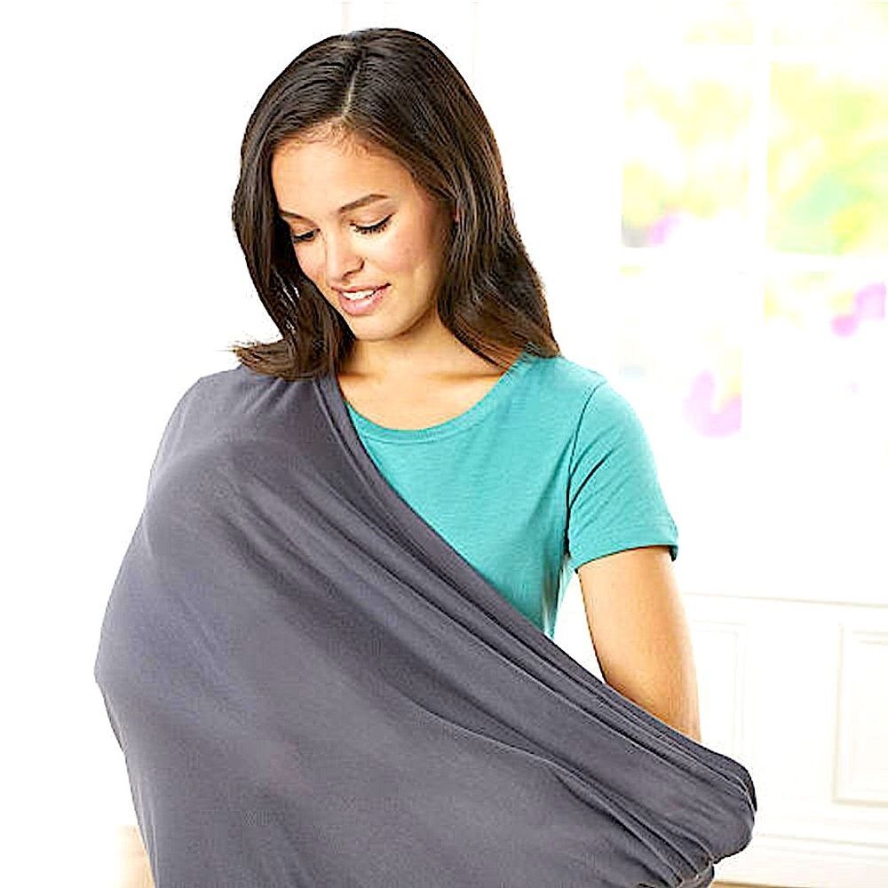 NWT Babies R Us Charcoal Grey Infinity Nursing Scarf